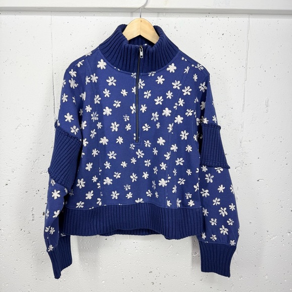 Anthropologie Size Medium Daily Practice Indy Half-Zip Pullover Sweatshirt NEW - Picture 3 of 15